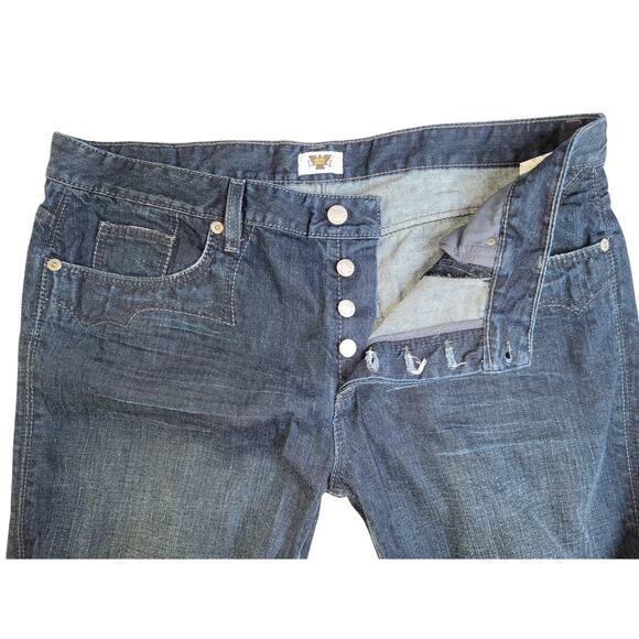 Antik Denim Men's Jeans Dark Wash size 42 Straight Button Fly Cotton 5 Pocket - Picture 4 of 8